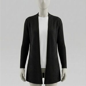 Apt. 9 Women's Black Open Front Ribbed Cardigan - Size Small